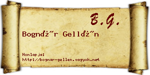 Bognár Gellén névjegykártya